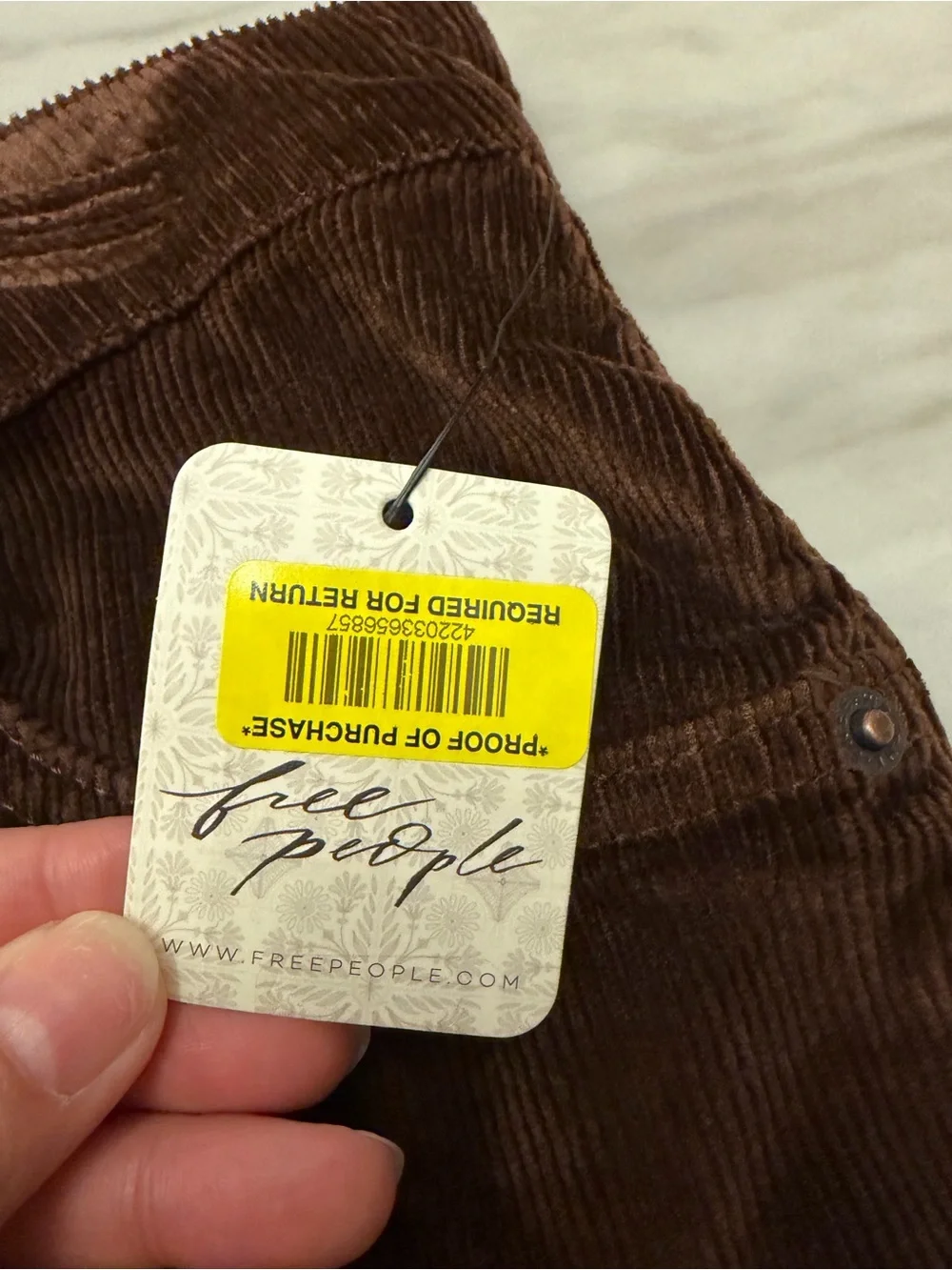 Free People We The Free Deep Trance Corduroy Boyfriend Pants 26 NWT